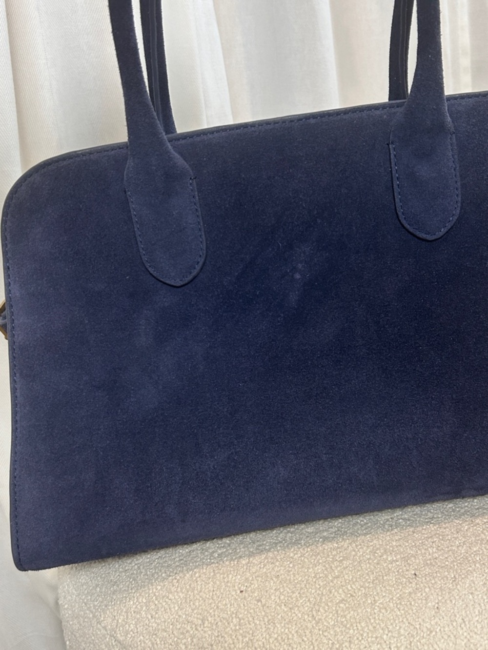 Navy Suede East West Tote Margaux Inspired - Picture 6 of 12